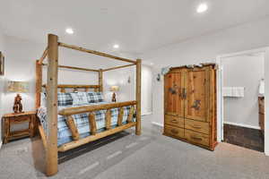 Bedroom featuring carpet and recessed lighting