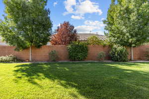 View of fenced backyard