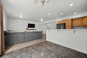 Large dining area and barstool area