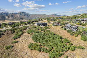 Bird's eye view of a mountain backdrop