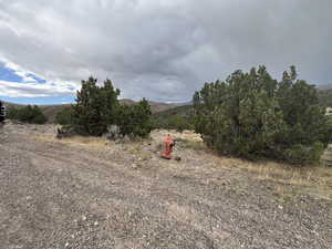 View of yard featuring a mountain view