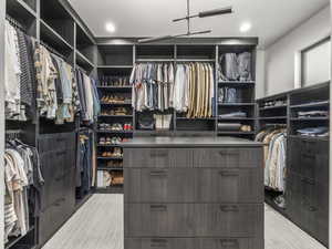 View of walk in closet