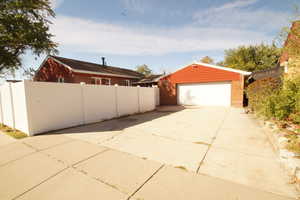 Garage with driveway