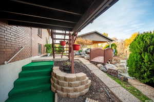 View of patio / terrace featuring stairs