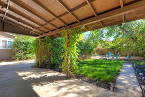 View of patio / terrace featuring a fire pit