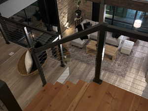 Looking into main level