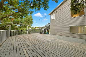 Wooden terrace with stairway