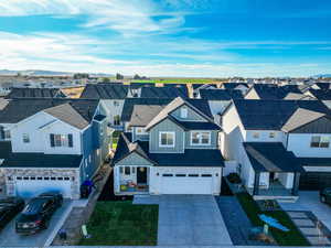 Aerial view of residential area