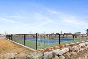 View of tennis court