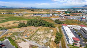 Aerial view of a mountain backdrop