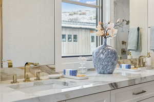 Bathroom view of double vanity