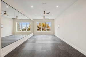 Spare room featuring recessed lighting