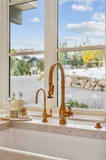 Kitchen view of a sink