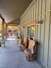 View of covered porch