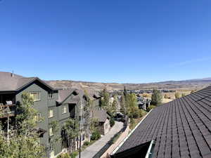View of mountain background with nearby suburban area