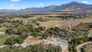Bird's eye view of a mountain backdrop