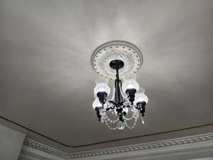 Detailed view of a chandelier