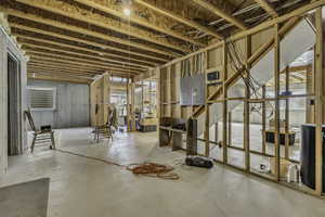 Below grade area with electric panel