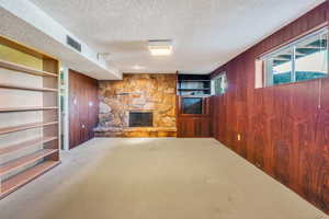 Family room with fireplace
