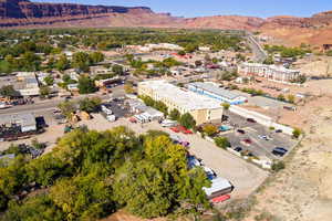 Aerial view of a mountainous background