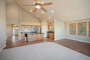 Vaulted ceilings, Plenty of counterspace, New appliances.