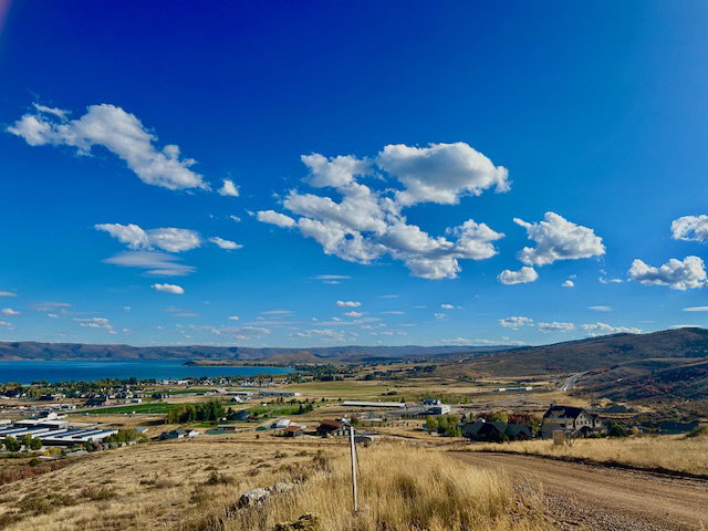 Mountain view featuring a large body of water