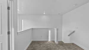 Washroom featuring carpet floors and recessed lighting