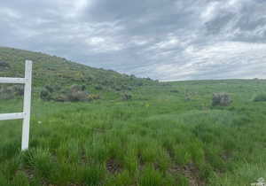View of mountain background with rural landscape