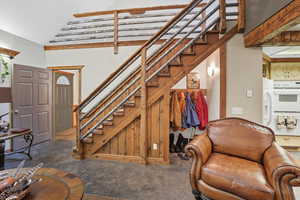 Stairs with baseboards