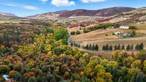 Bird's eye view of a mountain backdrop