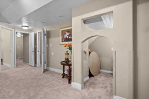 Finished and open play area under the stairs or extra storage