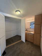 Primary bathroom with walk in closet!