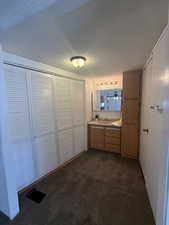 Primary bathroom with walk in closet!