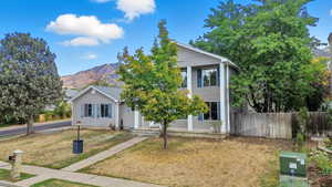 View of front facade featuring a mountain view