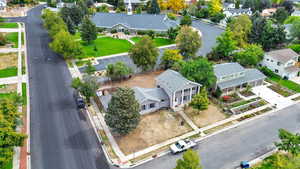 Aerial perspective of suburban area