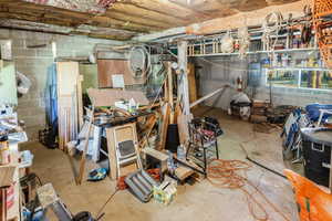 View of unfinished basement