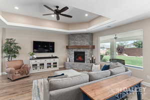 This room is spacious and open and with views to the back yard it feels even bigger.