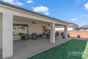 Plenty of space for entertaining on the covered patio with exterior fans.