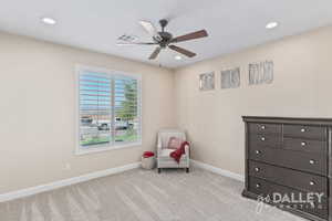 The bedrooms are spacious and have room for king size beds. This faces the front of the home.