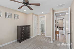 The front bedroom is spacious and comfortable, complete with its own bathroom for added guest convenience.