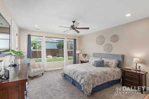 The primary suite is privately located at the back of the home, offering a spacious and comfortable retreat.