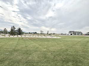 View of home's community with a lawn