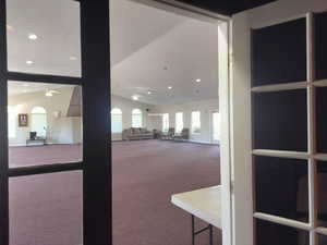 French doors Entrance to Event Center from Pool and Fitness Areas