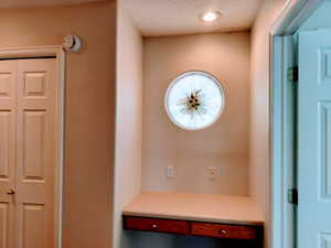 Built in Desk with Designer Window in Hallway to Bedroom #3