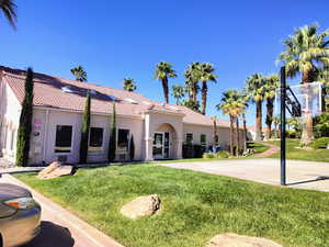East Side of Clubhouse building and Entrance to Indoor Pool & Hottub