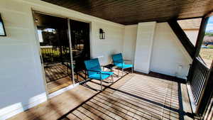 View of wooden deck