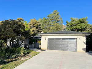 Garage with driveway