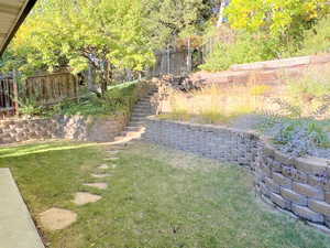 View of yard with stairs