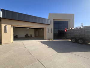Garage with driveway
