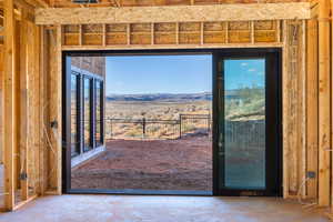 Doorway with a mountain view